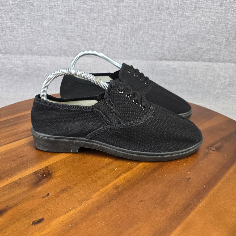 3522 Black Canvas Martial Arts Tai Chi Shoes Womens‎ Size 39 Kung Fu Flats